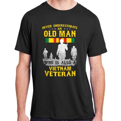 Mens Never Underestimate An OLD MAN Vietnam Veteran Gift Adult ChromaSoft Performance T-Shirt