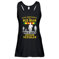 Mens Never Underestimate An OLD MAN Vietnam Veteran Gift Ladies Essential Flowy Tank