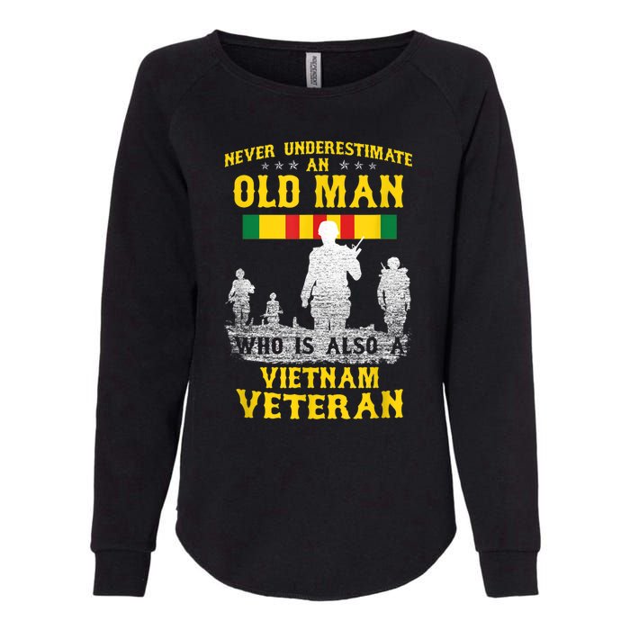 Mens Never Underestimate An OLD MAN Vietnam Veteran Gift Womens California Wash Sweatshirt