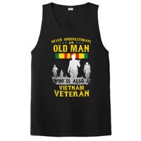 Mens Never Underestimate An OLD MAN Vietnam Veteran Gift PosiCharge Competitor Tank