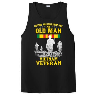 Mens Never Underestimate An OLD MAN Vietnam Veteran Gift PosiCharge Competitor Tank