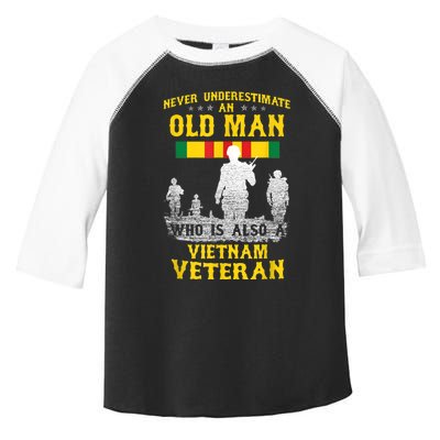 Mens Never Underestimate An OLD MAN Vietnam Veteran Gift Toddler Fine Jersey T-Shirt