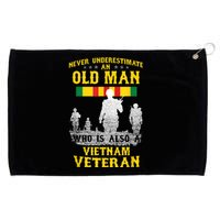 Mens Never Underestimate An OLD MAN Vietnam Veteran Gift Grommeted Golf Towel