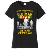 Mens Never Underestimate An OLD MAN Vietnam Veteran Gift Women's T-Shirt