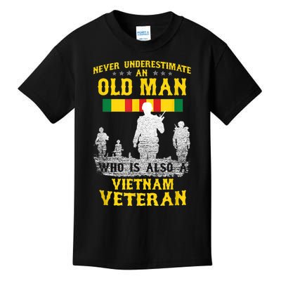 Mens Never Underestimate An OLD MAN Vietnam Veteran Gift Kids T-Shirt