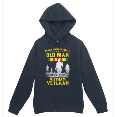 Mens Never Underestimate An OLD MAN Vietnam Veteran Gift Urban Pullover Hoodie