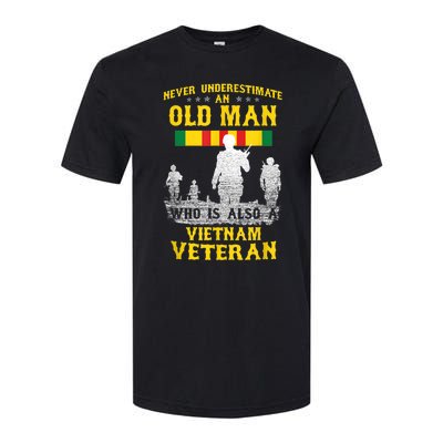 Mens Never Underestimate An OLD MAN Vietnam Veteran Gift Softstyle CVC T-Shirt