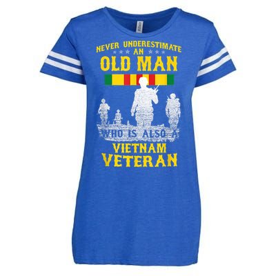 Mens Never Underestimate An OLD MAN Vietnam Veteran Gift Enza Ladies Jersey Football T-Shirt