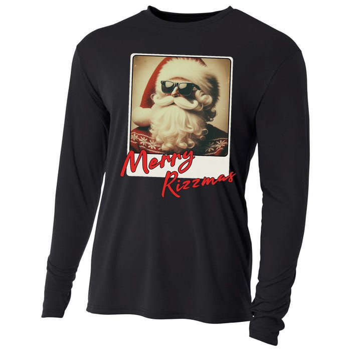 Merry Ns Vintage Christmas Santa Claus Cooling Performance Long Sleeve Crew