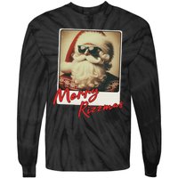 Merry Ns Vintage Christmas Santa Claus Tie-Dye Long Sleeve Shirt