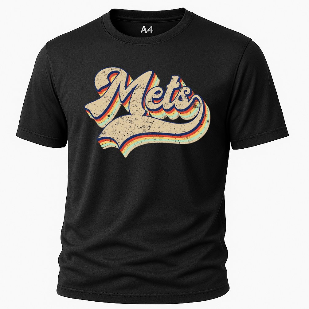 Mets Name Vintage Retro Baseball Lovers Baseball Fans Cooling Performance Crew T-Shirt
