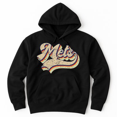 Mets Name Vintage Retro Baseball Lovers Baseball Fans Hoodie