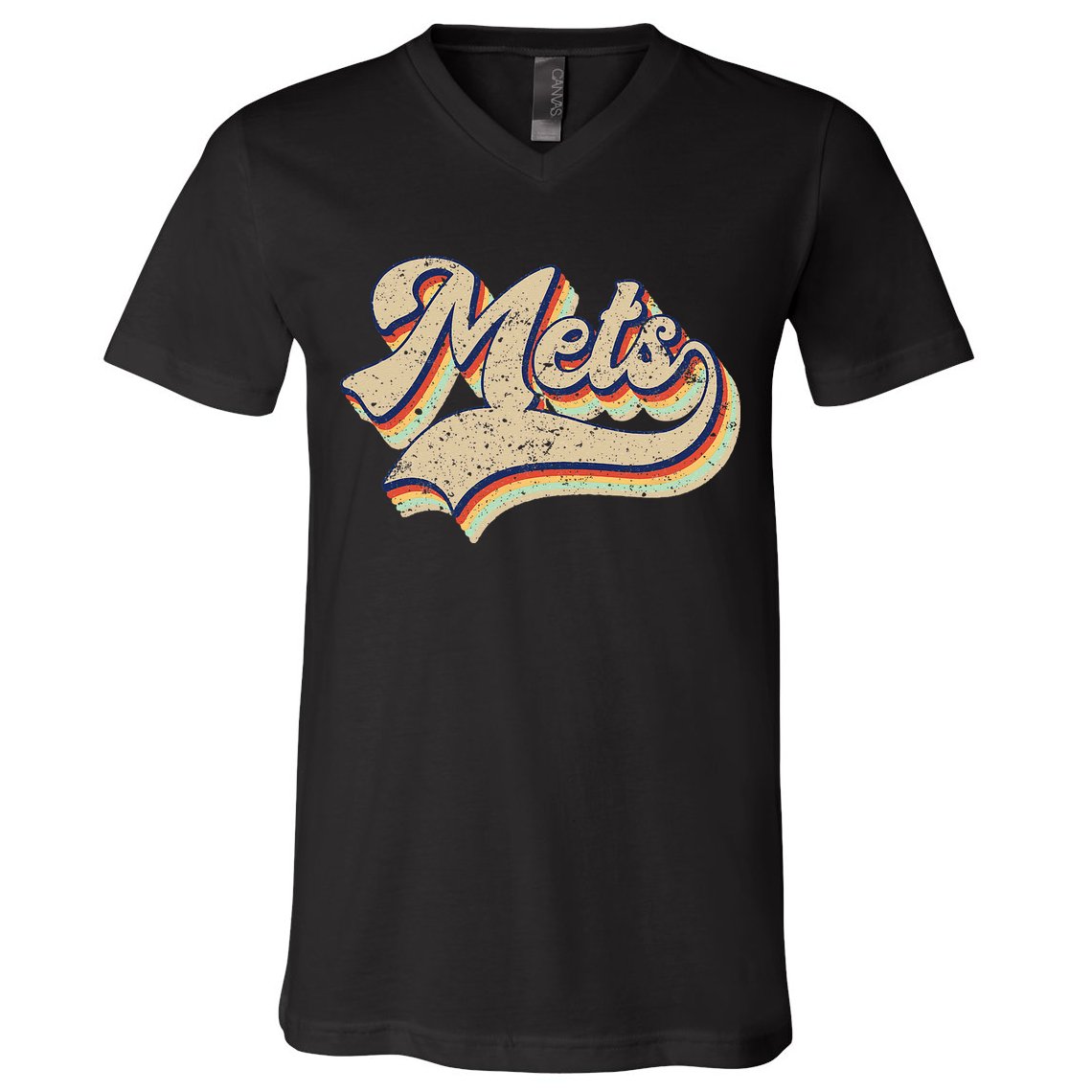 Mets Name Vintage Retro Baseball Lovers Baseball Fans V-Neck T-Shirt