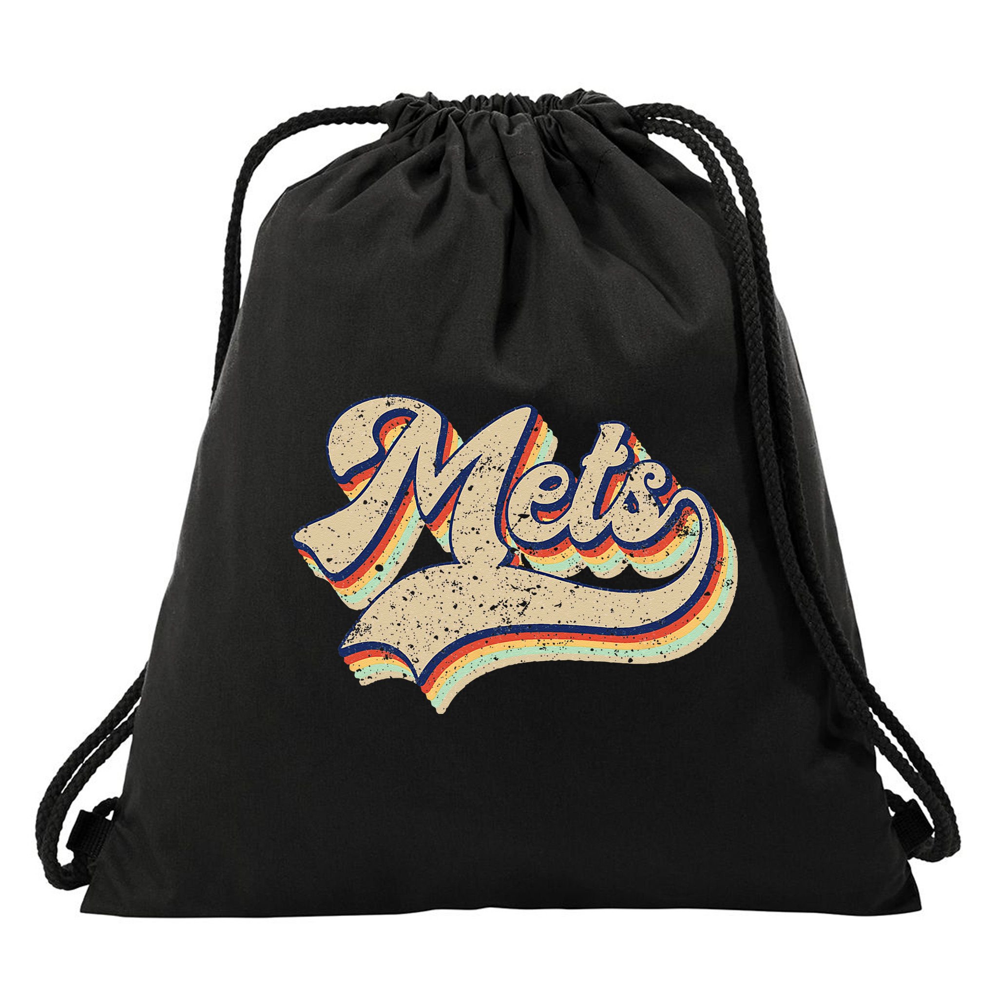 Mets Name Vintage Retro Baseball Lovers Baseball Fans Drawstring Bag