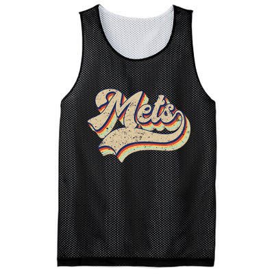 Mets Name Vintage Retro Baseball Lovers Baseball Fans Mesh Reversible Basketball Jersey Tank