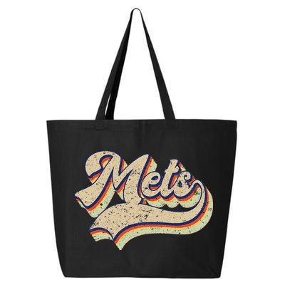 Mets Name Vintage Retro Baseball Lovers Baseball Fans 25L Jumbo Tote