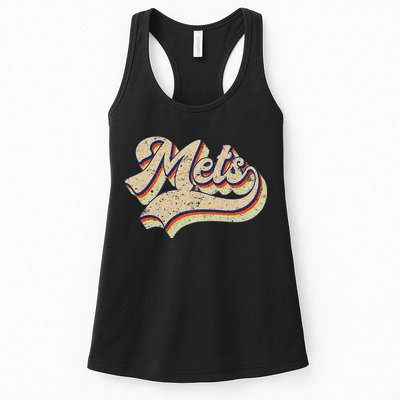 Mets Name Vintage Retro Baseball Lovers Baseball Fans Womens Tank Top