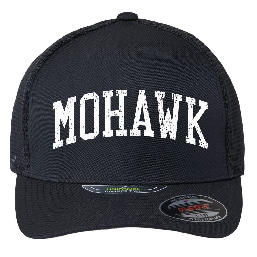 Mohawk NY Vintage Athletic Sports JS02  Flexfit Unipanel Trucker Cap