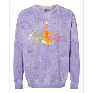 Music Notes Violin Gift Colorblast Crewneck Sweatshirt