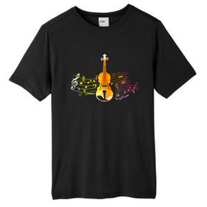 Music Notes Violin Gift Tall Fusion ChromaSoft Performance T-Shirt