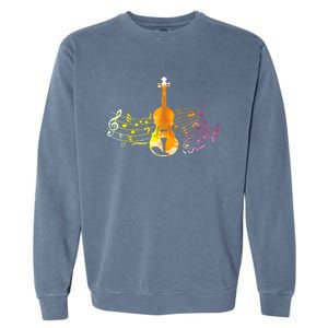 Music Notes Violin Gift Garment-Dyed Sweatshirt