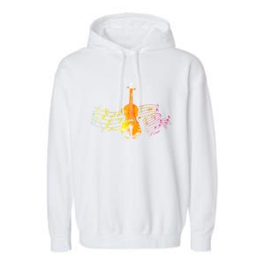 Music Notes Violin Gift Garment-Dyed Fleece Hoodie