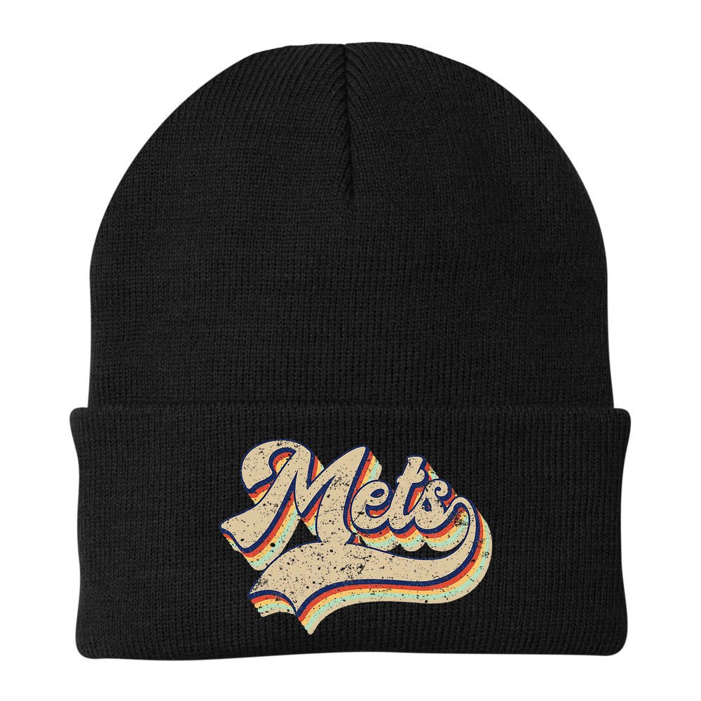 Mets Name Vintage Retro Baseball Lovers Baseball Fans Beanie