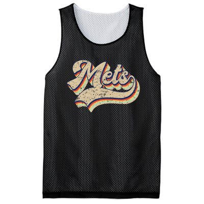 Mets Name Vintage Retro Baseball Lovers Baseball Fans Mesh Reversible Basketball Jersey Tank