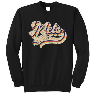 Mets Name Vintage Retro Baseball Lovers Baseball Fans Tall Sweatshirt