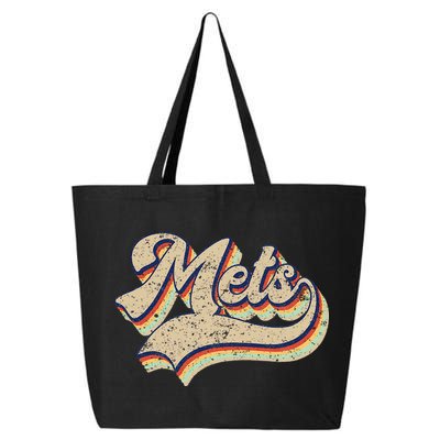 Mets Name Vintage Retro Baseball Lovers Baseball Fans 25L Jumbo Tote