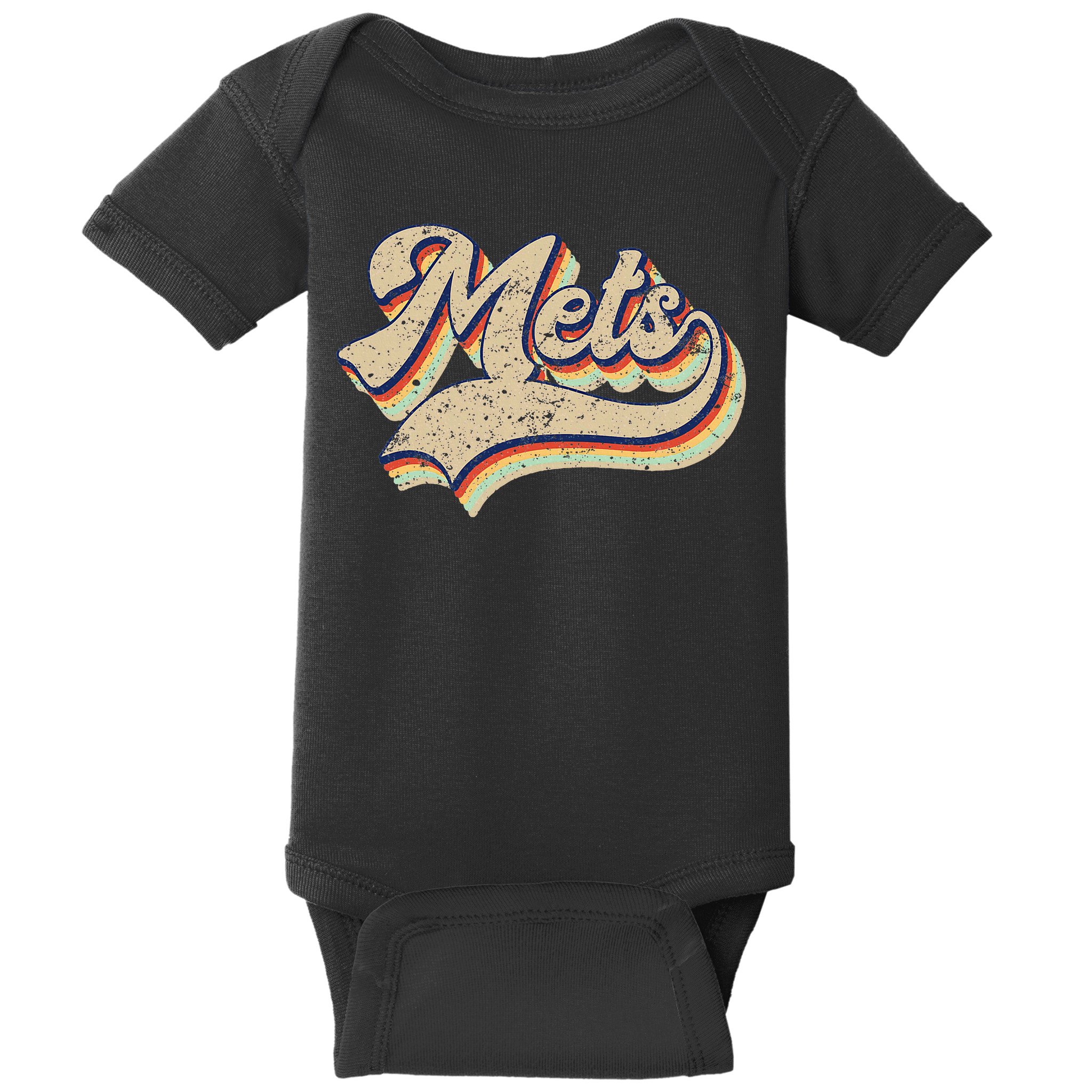 Mets Name Vintage Retro Baseball Lovers Baseball Fans Baby Bodysuit