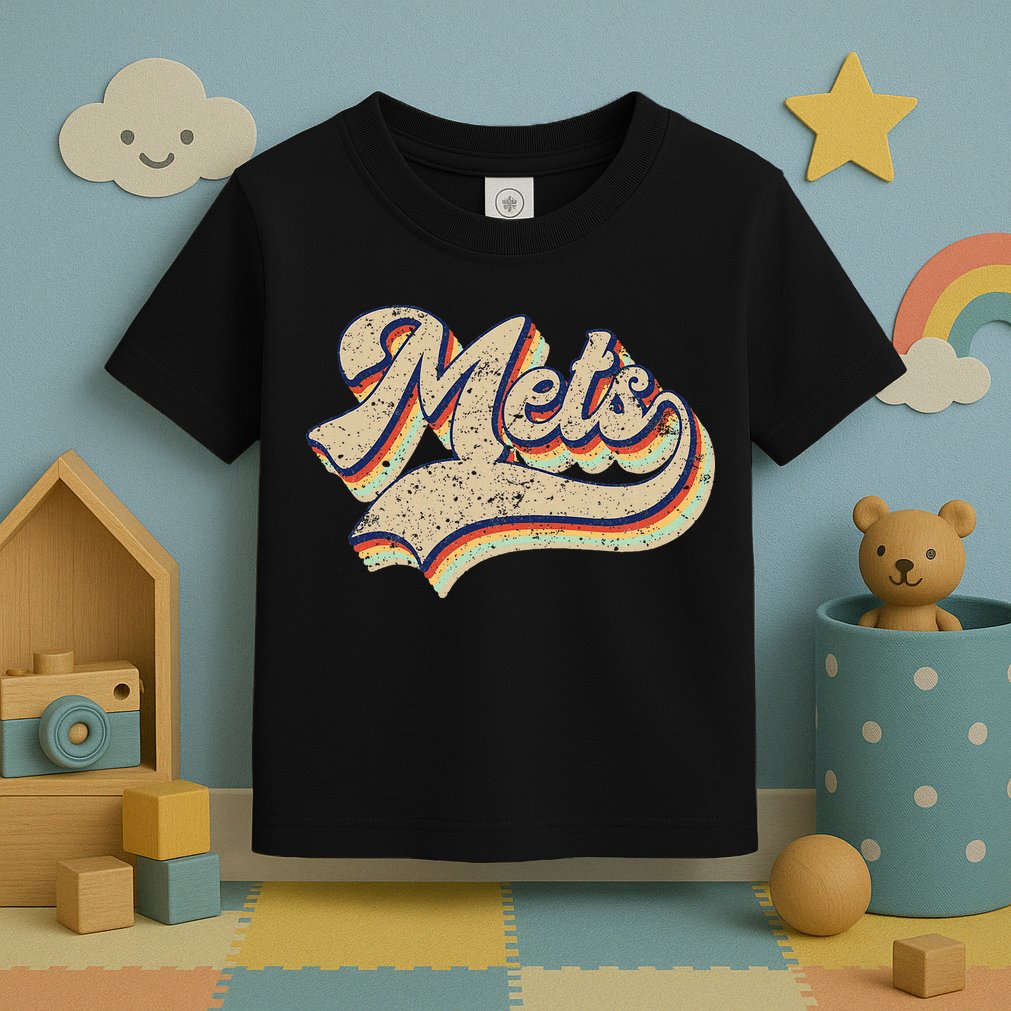 Mets Name Vintage Retro Baseball Lovers Baseball Fans Toddler T-Shirt
