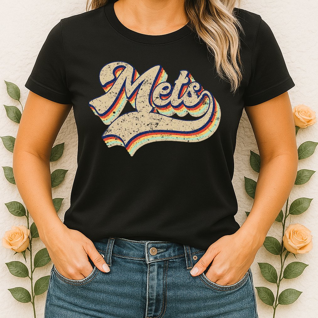 Mets Name Vintage Retro Baseball Lovers Baseball Fans Womens T-Shirt