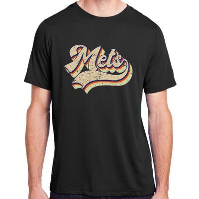 Mets Name Vintage Retro Baseball Lovers Baseball Fans Adult ChromaSoft Performance T-Shirt