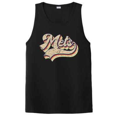 Mets Name Vintage Retro Baseball Lovers Baseball Fans PosiCharge Competitor Tank