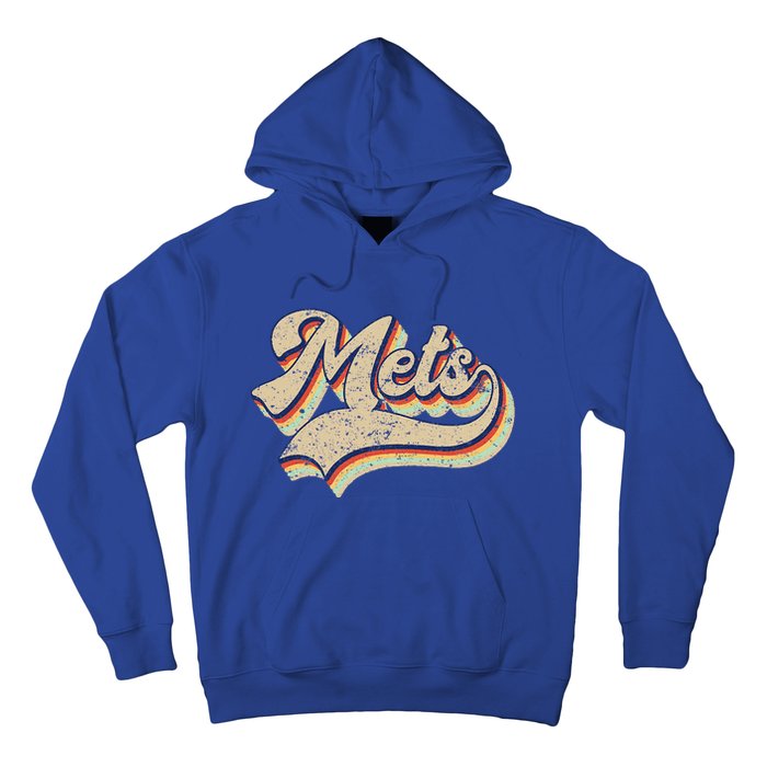 Mets Name Vintage Retro Baseball Lovers Baseball Fans Hoodie