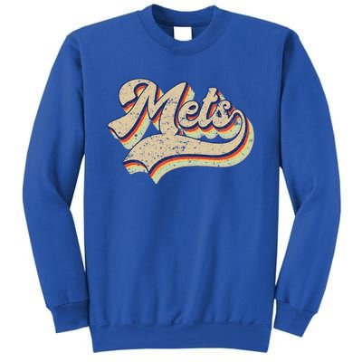 Mets Name Vintage Retro Baseball Lovers Baseball Fans Sweatshirt