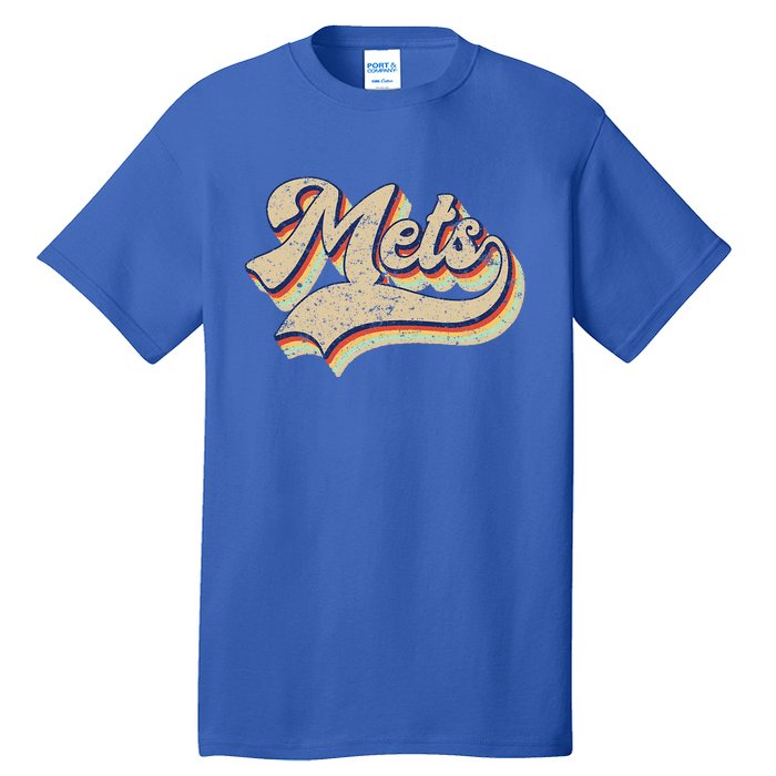 Mets Name Vintage Retro Baseball Lovers Baseball Fans Tall T-Shirt