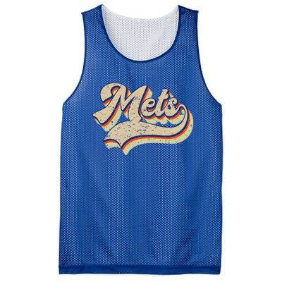 Mets Name Vintage Retro Baseball Lovers Baseball Fans Mesh Reversible Basketball Jersey Tank