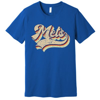 Mets Name Vintage Retro Baseball Lovers Baseball Fans Premium T-Shirt