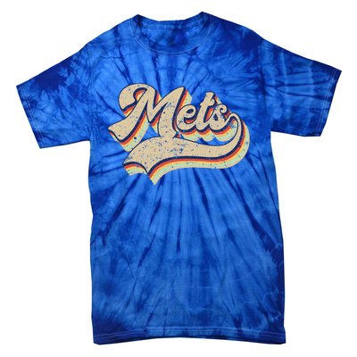 Mets Name Vintage Retro Baseball Lovers Baseball Fans Tie-Dye T-Shirt