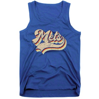 Mets Name Vintage Retro Baseball Lovers Baseball Fans Tank Top