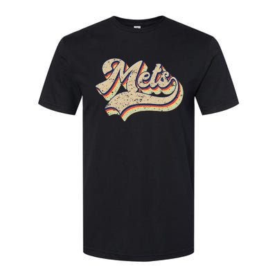 Mets Name Vintage Retro Baseball Lovers Baseball Fans Softstyle® CVC T-Shirt