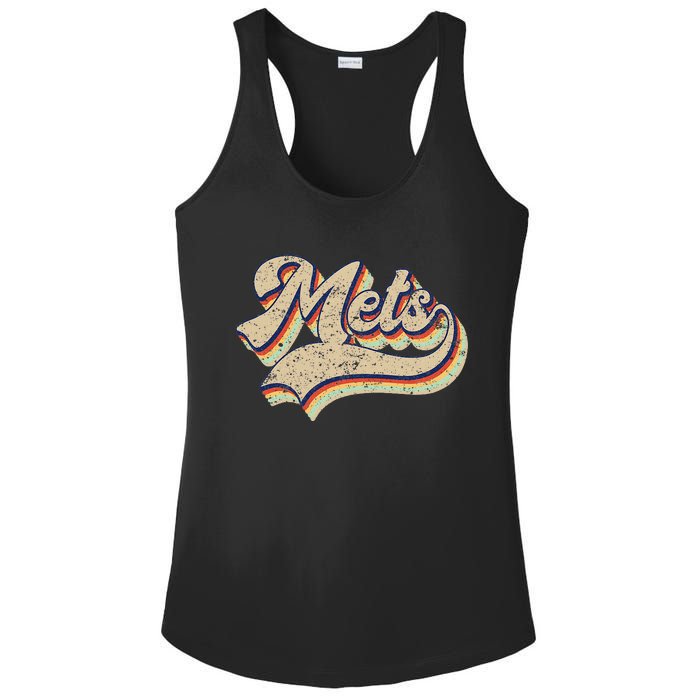 Mets Name Vintage Retro Baseball Lovers Baseball Ladies PosiCharge Competitor Racerback Tank