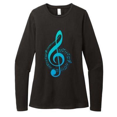 Music Note White Treble Clef Musical Symbol For Musician Gift Womens CVC Long Sleeve Shirt