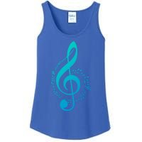 Music Note White Treble Clef Musical Symbol For Musician Gift Ladies Essential Tank