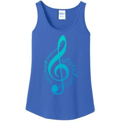 Music Note White Treble Clef Musical Symbol For Musician Gift Ladies Essential Tank