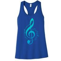 Music Note White Treble Clef Musical Symbol For Musician Gift Women's Racerback Tank