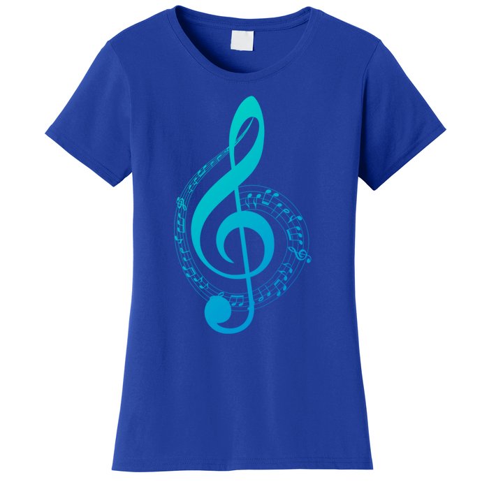 Music Note White Treble Clef Musical Symbol For Musician Gift Women's T-Shirt