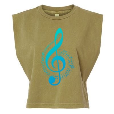 Music Note White Treble Clef Musical Symbol For Musician Gift Garment-Dyed Women's Muscle Tee